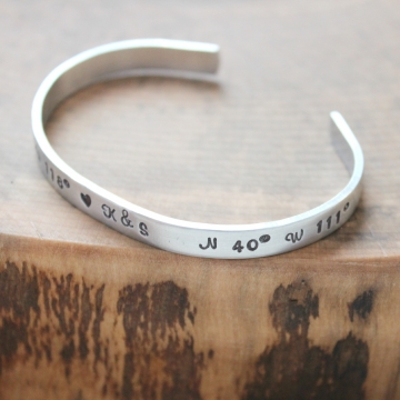 Personalized Skinny Cuff Hand Stamped- Say It Like It Is