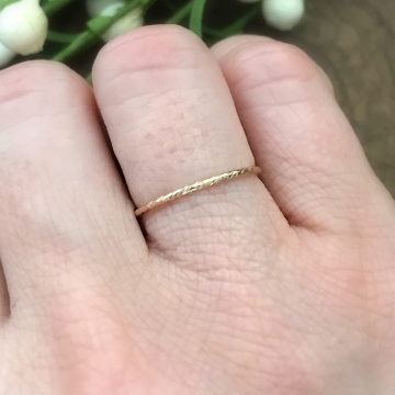 Gold Fill Sparkle Stacking Ring, Dainty Layering Ring, Gold Stacker Ring