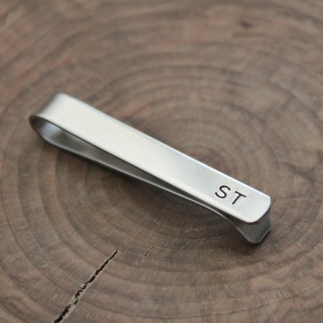 Personalized Sterling Silver Tie Bar, Custom Message Option - Jackson Tie Bar