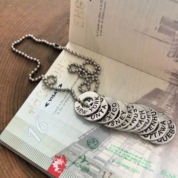 Personalized Travel Tag Necklace, Add A Tag, Location And Date Necklace - Travel Necklace