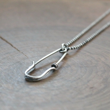 Sterling Silver Unity Pin, Silver Safety Pin Necklace - Unity Necklace