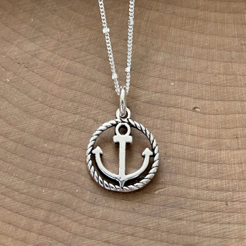 Silver Anchor Necklace, A Symbol of Strength, Gift for Her